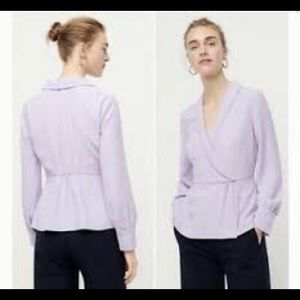 J. Crew Drapey faux-wrap top in 365 crepe NWT